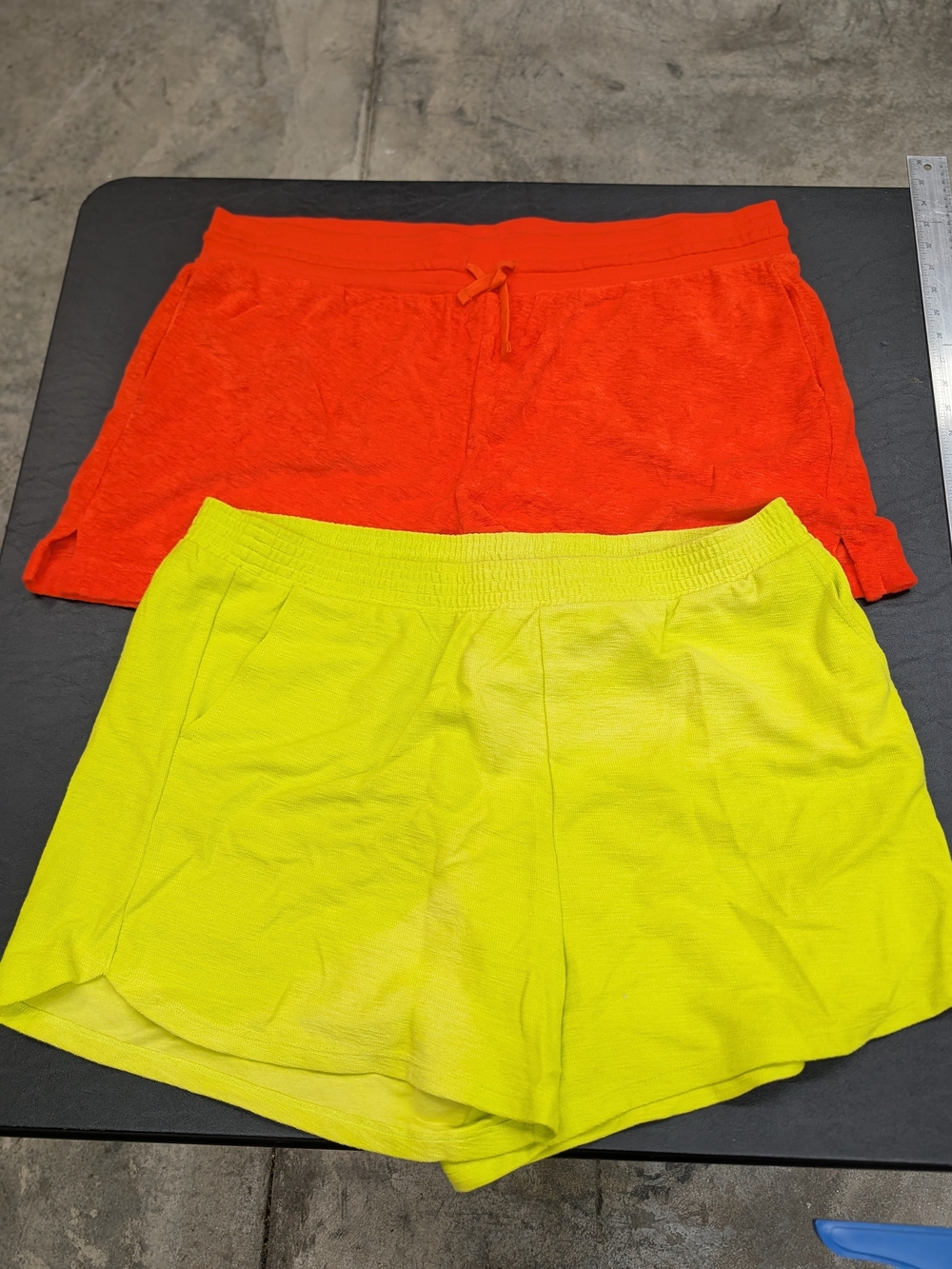 Old Navy Neon Yellow and Bright Orange Terrycloth Shorts Duo